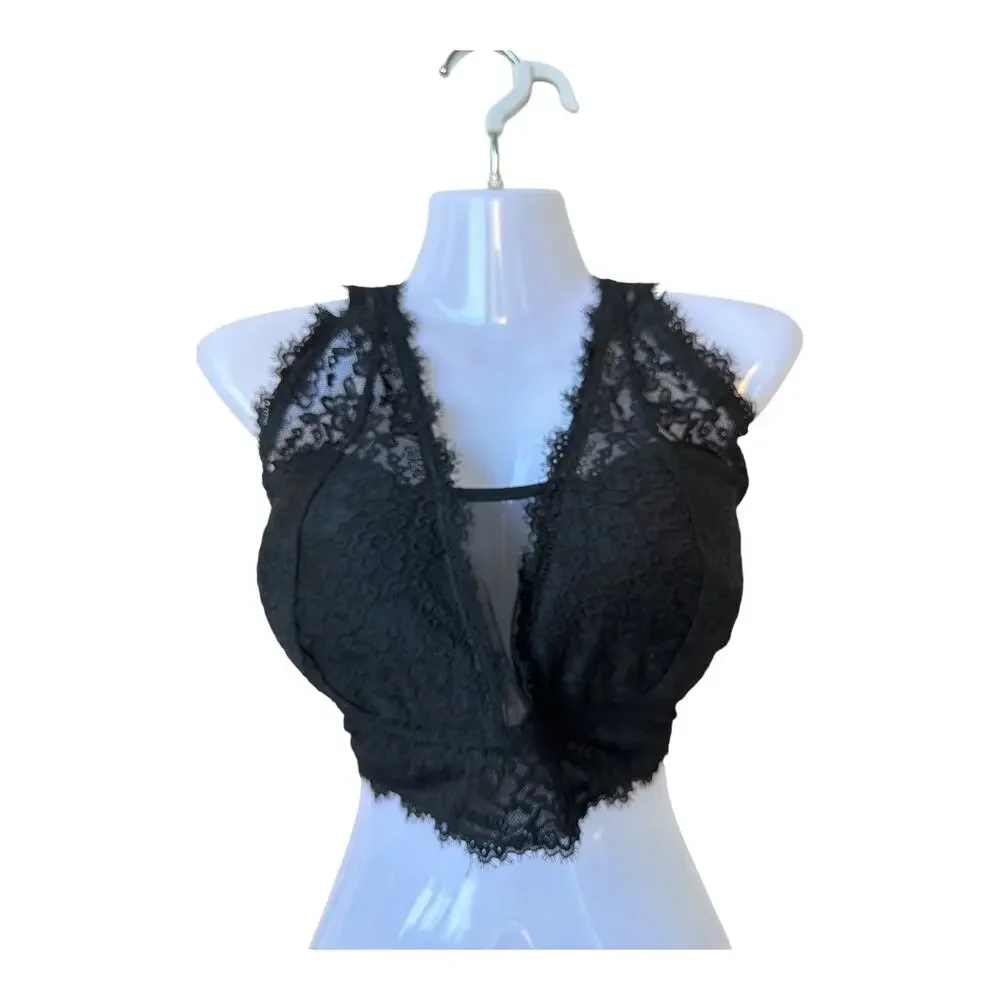 Aerie Lace Bralette Bra Size XXL Black New With Tags Wireless - Picture 2 of 5